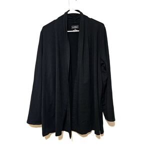 L.L. Bean Cardigan Women's Plus Size 1X Black Soft Casual Minimalist Soft Comfy